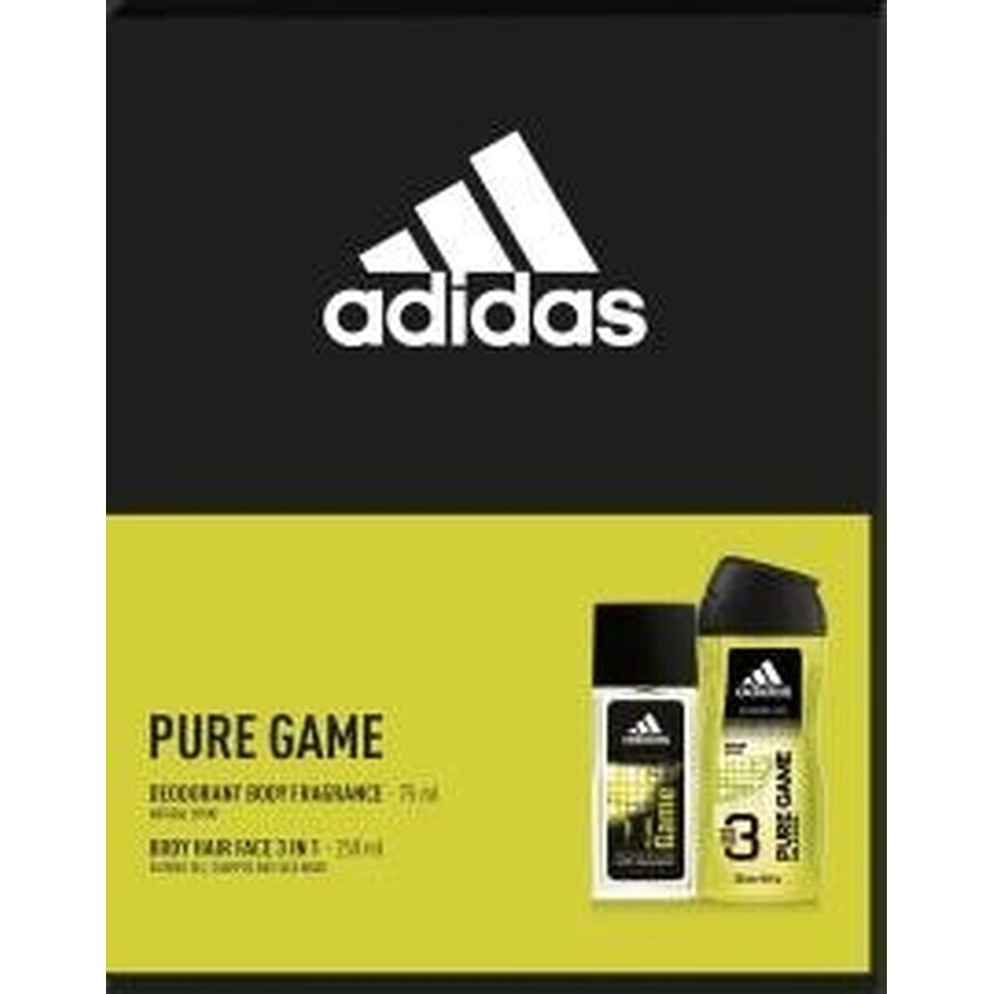 ADIDAS PURE GAME DEO S 150ML+SPR DEO S 150ML+SPR GEL 250ML 1SET 1×1 pz, set