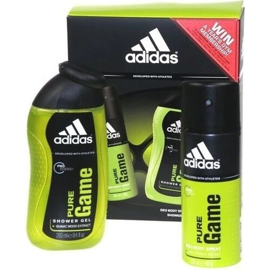 ADIDAS PURE GAME DEO S 150ML+SPR DEO S 150ML+SPR GEL 250ML 1SET 1×1 pz, set