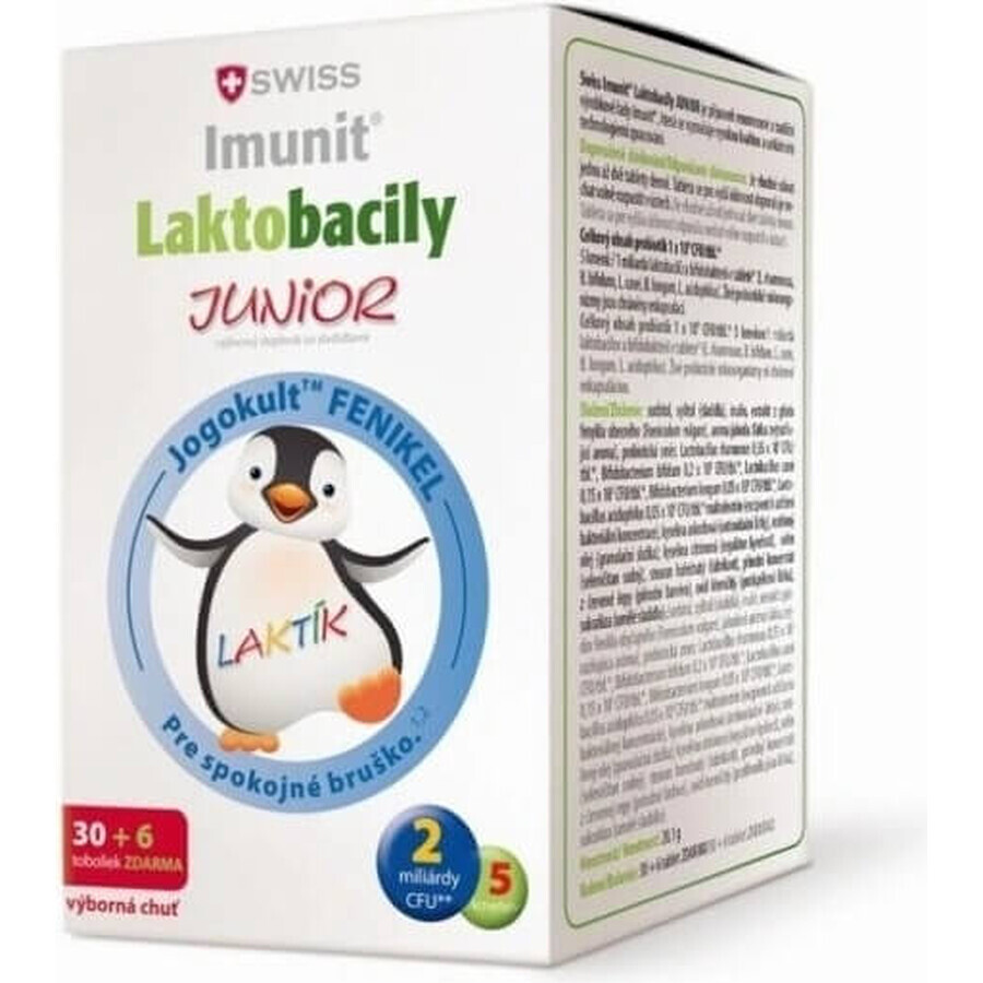 SWISS Lactobacilli JUNIOR Immunit + vitamina D3 30+6 tbl. 1×36 tbl, vitamine