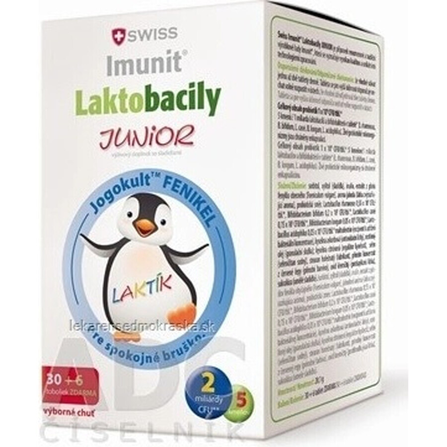 SWISS Lactobacilli JUNIOR Immunit + vitamina D3 30+6 tbl. 1×36 tbl, vitamine