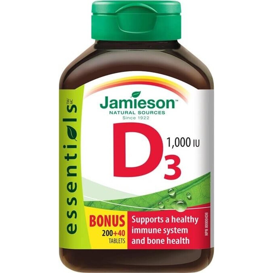 JAMIESON VITAMIN D3 1000 IU 1×240 tbl, vitamine D3