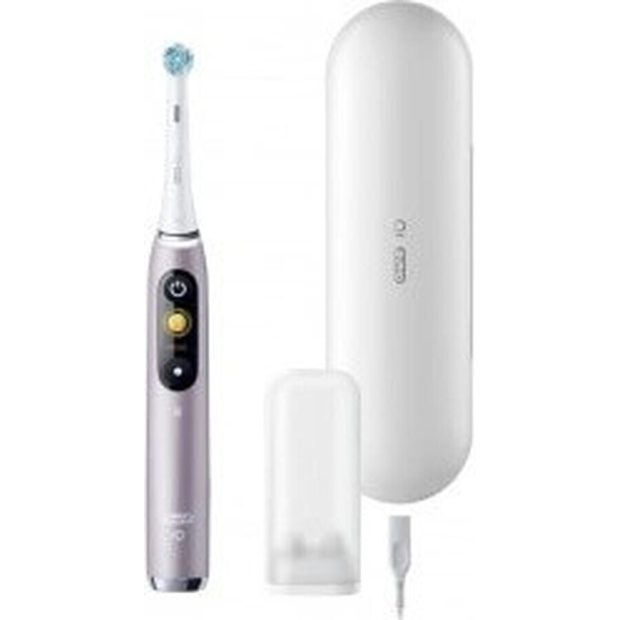 Oral B EK iO Series 9 Rose Quartz + Zahnbürstenhalter + Reiseetui 1×1 Set, elektronische Zahnbürste