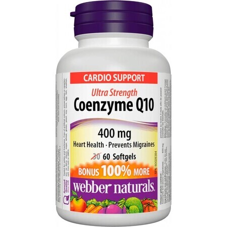 WEBBER NATURALS Coenzima Q10 400 mg EXTRA STRONG 1×60 cps, integratore alimentare