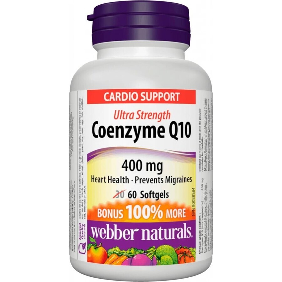 WEBBER NATURALS Coenzima Q10 400 mg EXTRA STRONG 1×60 cps, integratore alimentare