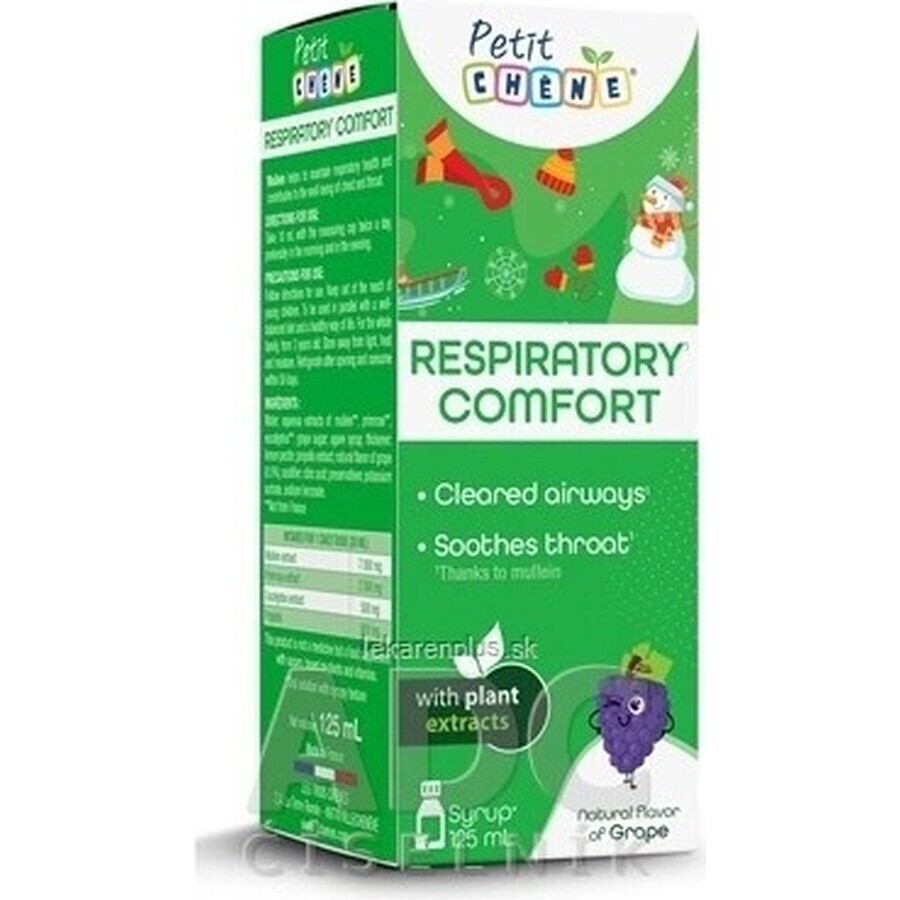 Petit Sirop de confort respiratoire pour enfants 125 ml 1×125 ml 1×125 ml, sirop pour soutenir la respiration et soulager la gorge