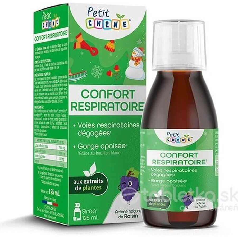 Petit Sirop de confort respiratoire pour enfants 125 ml 1×125 ml 1×125 ml, sirop pour soutenir la respiration et soulager la gorge