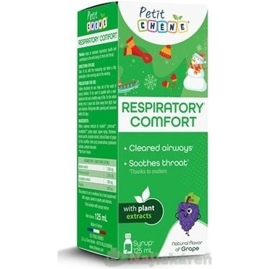 Petit Sirop de confort respiratoire pour enfants 125 ml 1×125 ml 1×125 ml, sirop pour soutenir la respiration et soulager la gorge