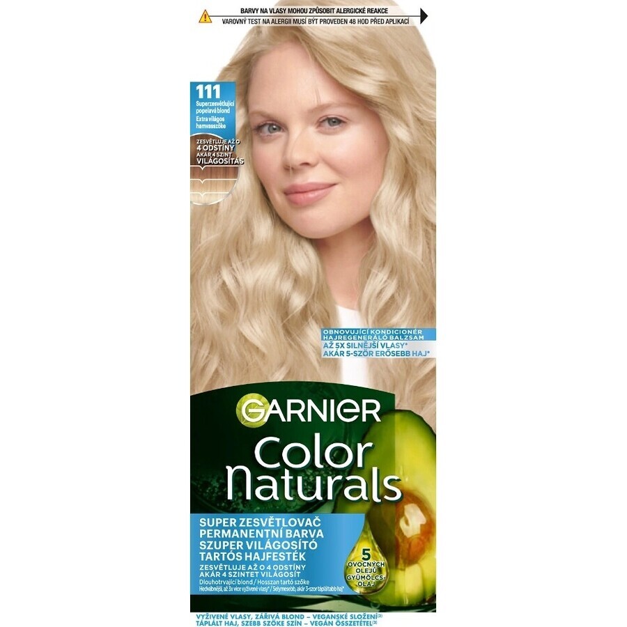 Garnier Color Naturals Colore permanente per capelli 111 Superlightening Superlightening biondo cenere 1×1 pezzo, colore per capelli