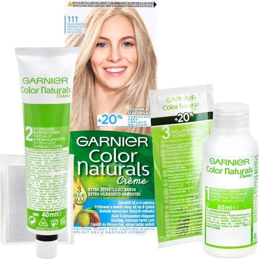 Garnier Color Naturals Colore permanente per capelli 111 Superlightening Superlightening biondo cenere 1×1 pezzo, colore per capelli