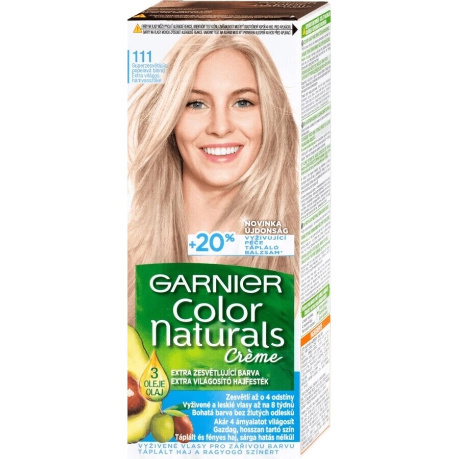 Garnier Color Naturals Colore permanente per capelli 111 Superlightening Superlightening biondo cenere 1×1 pezzo, colore per capelli