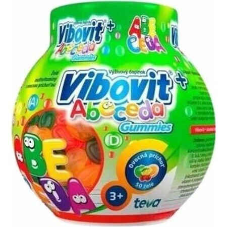 VIBOVIT + ABECEDA 1×50 unidades, gelatina con sabor a fruta