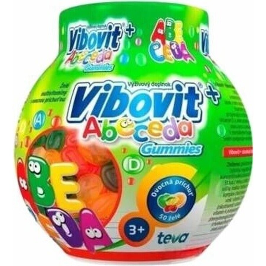 VIBOVIT + ABECEDA 1×50 unidades, gelatina con sabor a fruta