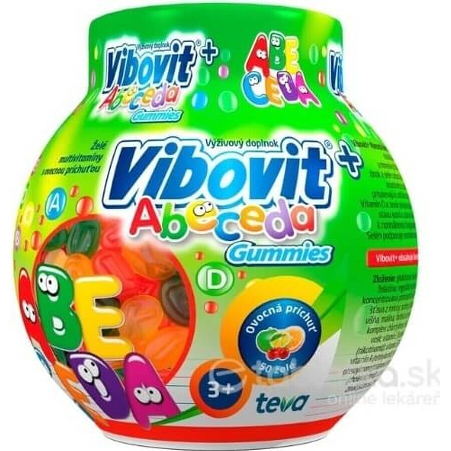 VIBOVIT + ABECEDA 1×50 unidades, gelatina con sabor a fruta