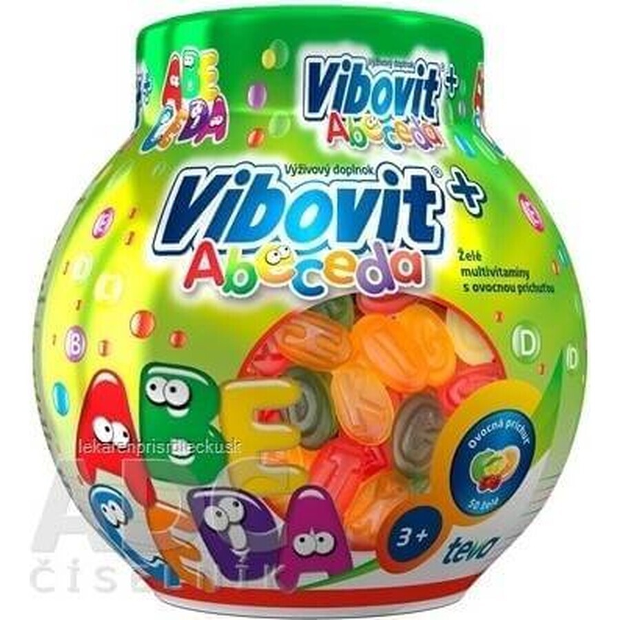 VIBOVIT + ABECEDA 1×50 unidades, gelatina con sabor a fruta