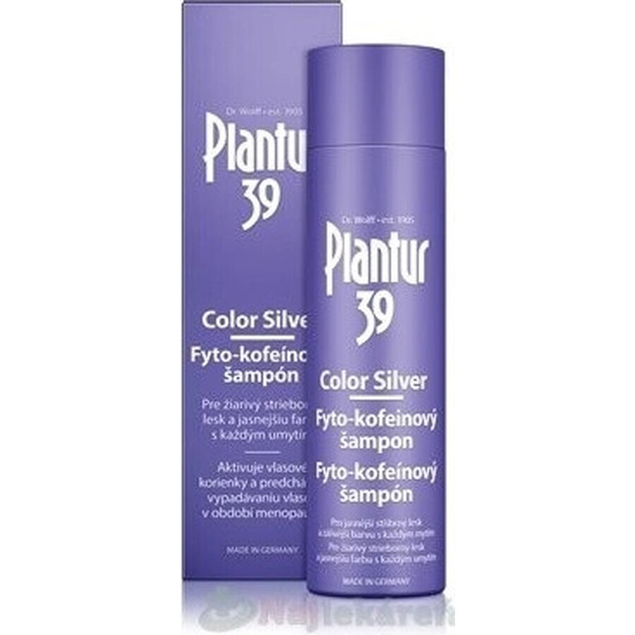 Plantur 39 Color Silver Phyto-caffeine șampon 1×250 ml, șampon cu cafeină