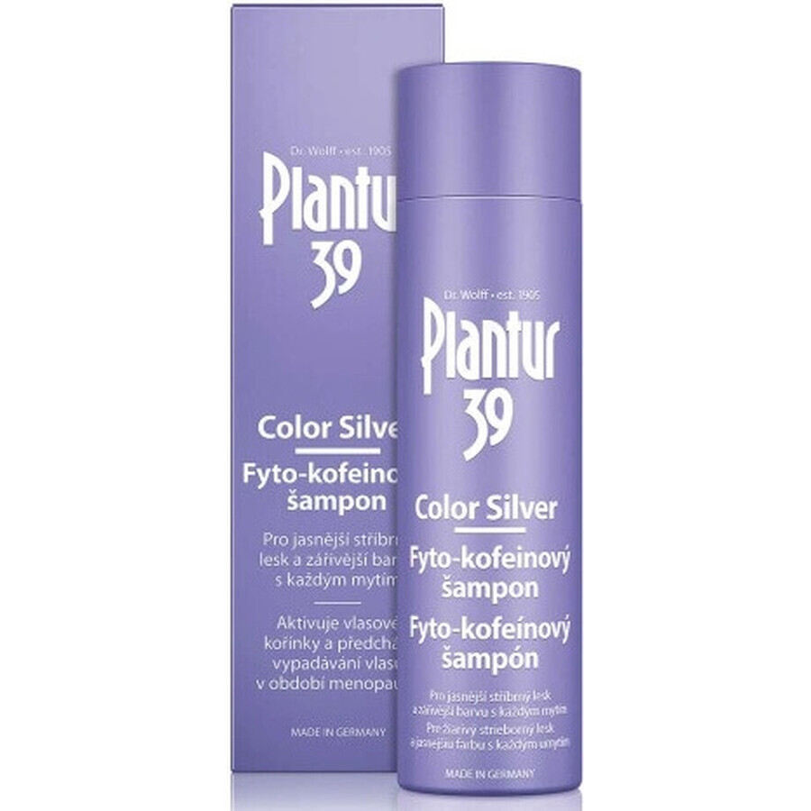 Plantur 39 Color Silver Phyto-caffeine șampon 1×250 ml, șampon cu cafeină