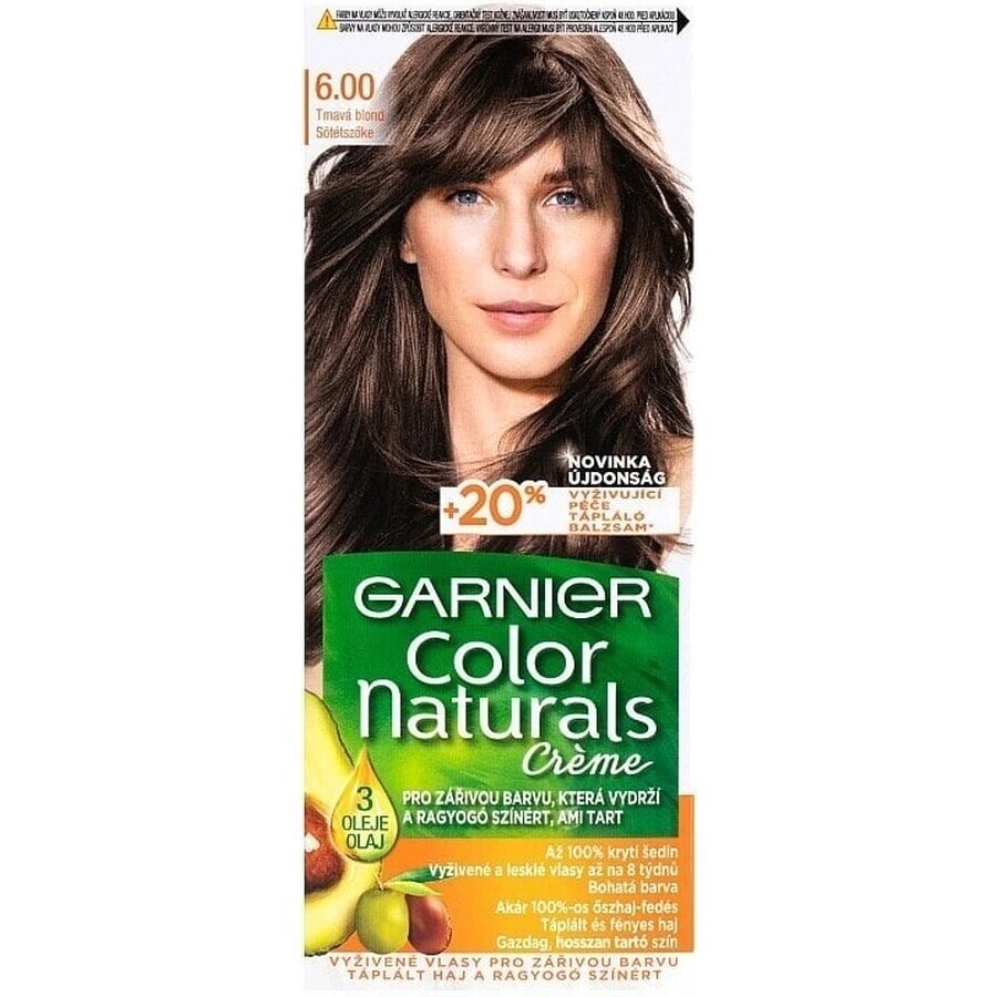 Garnier Color Naturals colore permanente per capelli 6.00 Biondo Scuro 1×1 pezzo, colore per capelli