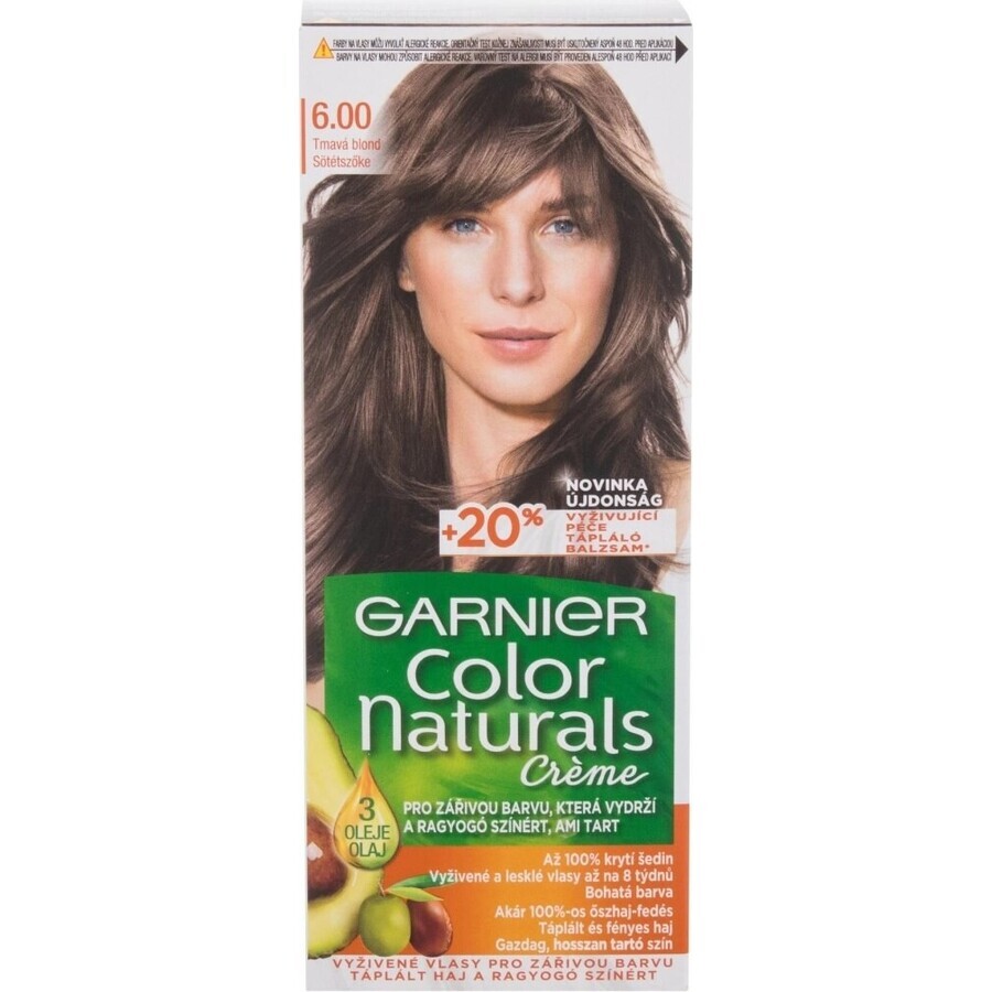 Garnier Color Naturals colore permanente per capelli 6.00 Biondo Scuro 1×1 pezzo, colore per capelli