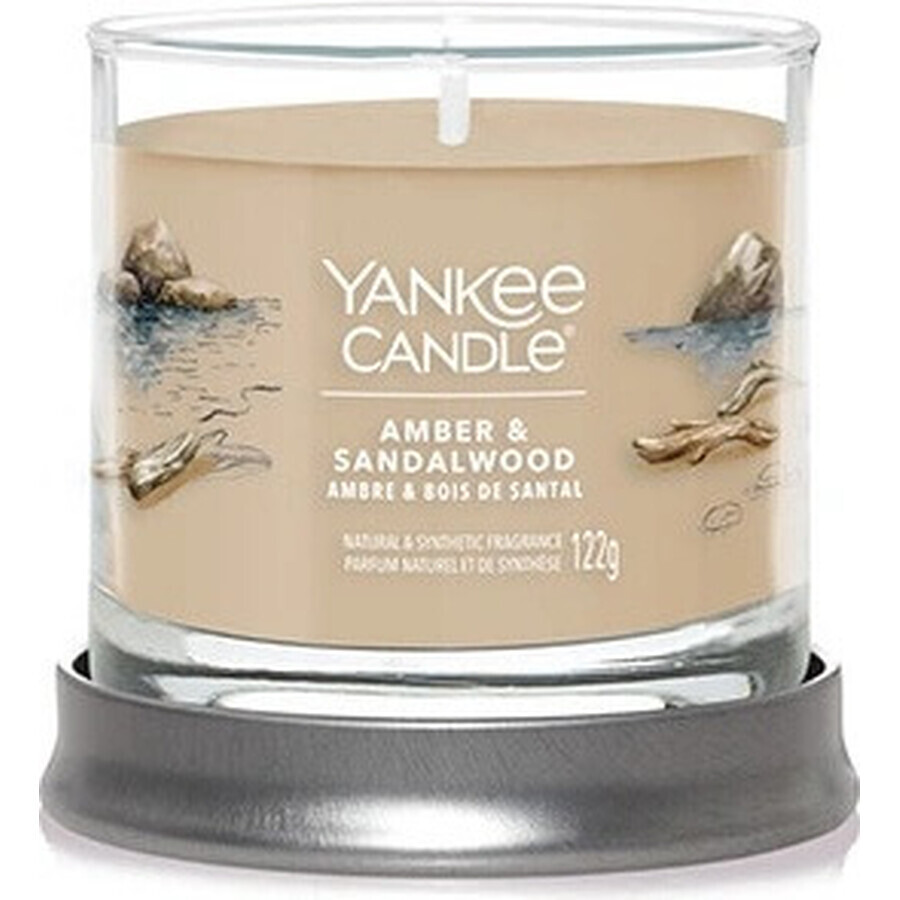 Yankee Candle Signature lumânare mică Amber & Sandalwood 1×122 g, lumânare parfumată