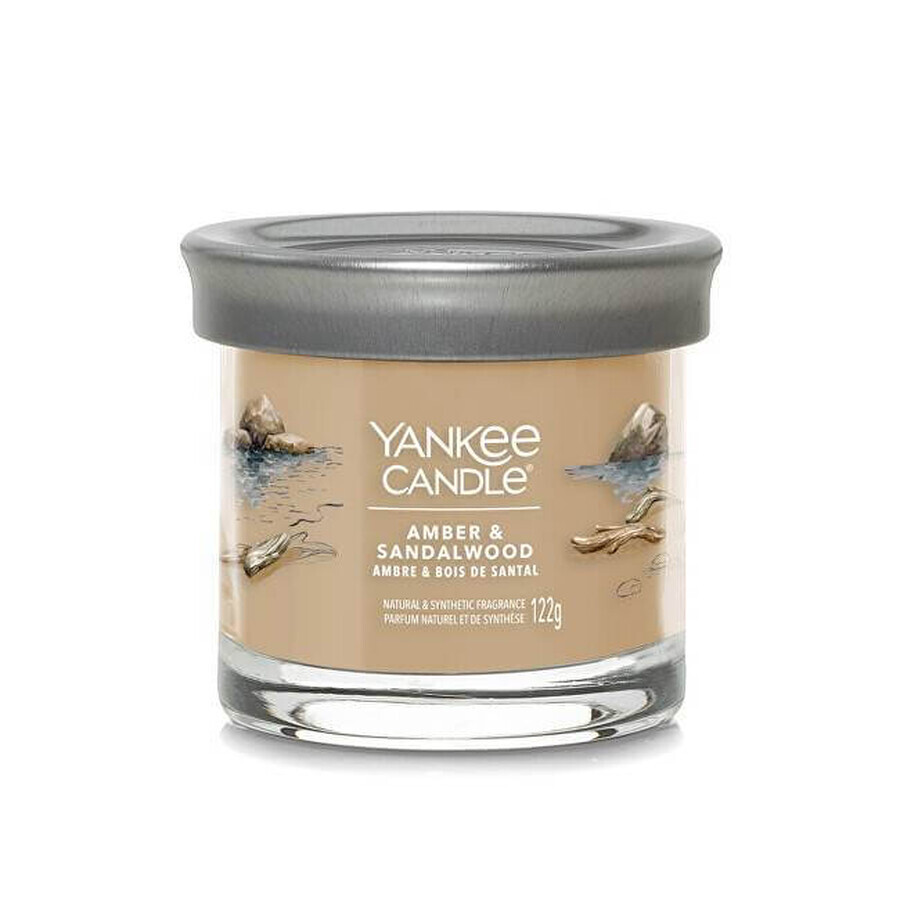 Yankee Candle Signature lumânare mică Amber & Sandalwood 1×122 g, lumânare parfumată