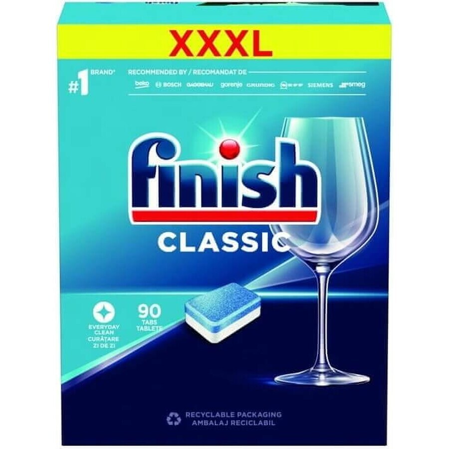 Finish-tabbladen Classic Regular 1×90 stuks, tabbladen voor de vaatwasser