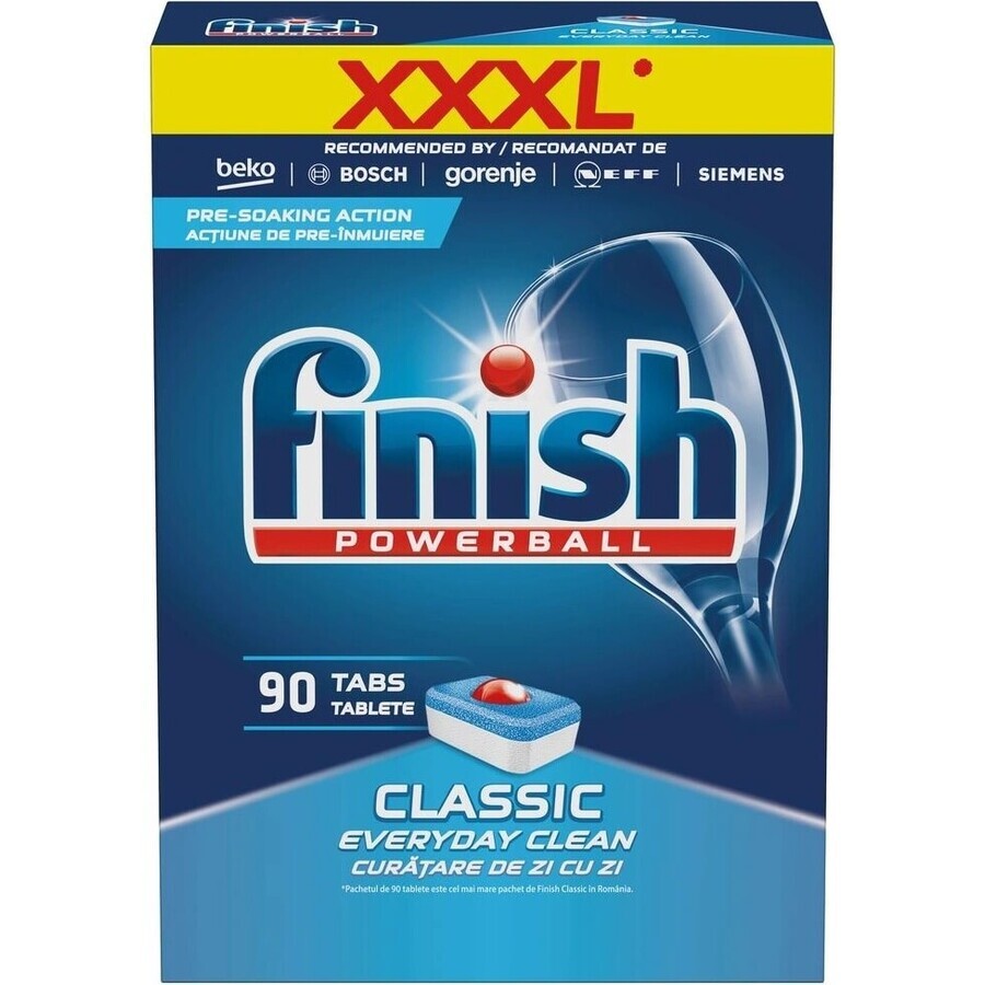 Finish-tabbladen Classic Regular 1×90 stuks, tabbladen voor de vaatwasser