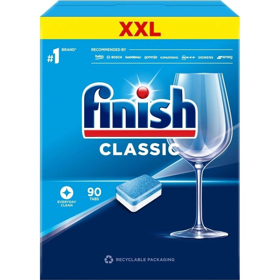 Finish-tabbladen Classic Regular 1×90 stuks, tabbladen voor de vaatwasser