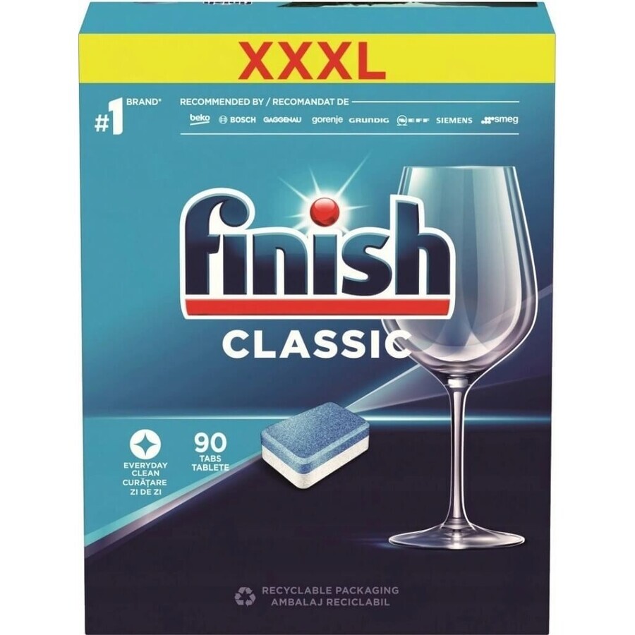 Finish-tabbladen Classic Regular 1×90 stuks, tabbladen voor de vaatwasser