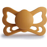 FRIGG Butterfly Anatomical Silicone Soother Honey Gold, 0-6m 1×1 buc, suzetă din silicon