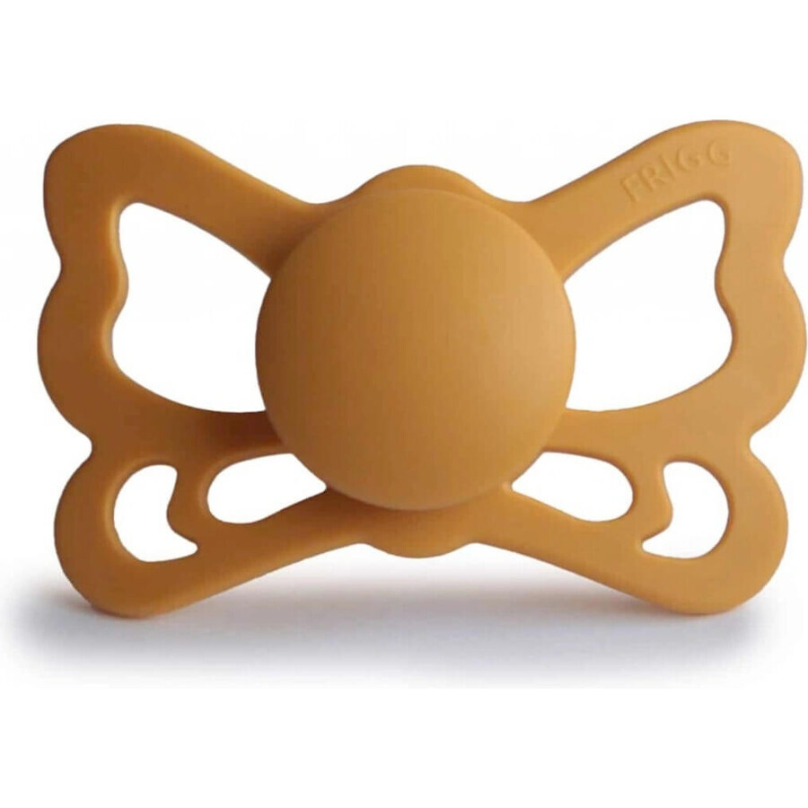 FRIGG Butterfly Sucette anatomique en silicone miel or, 0-6m 1×1 pc, sucette en silicone