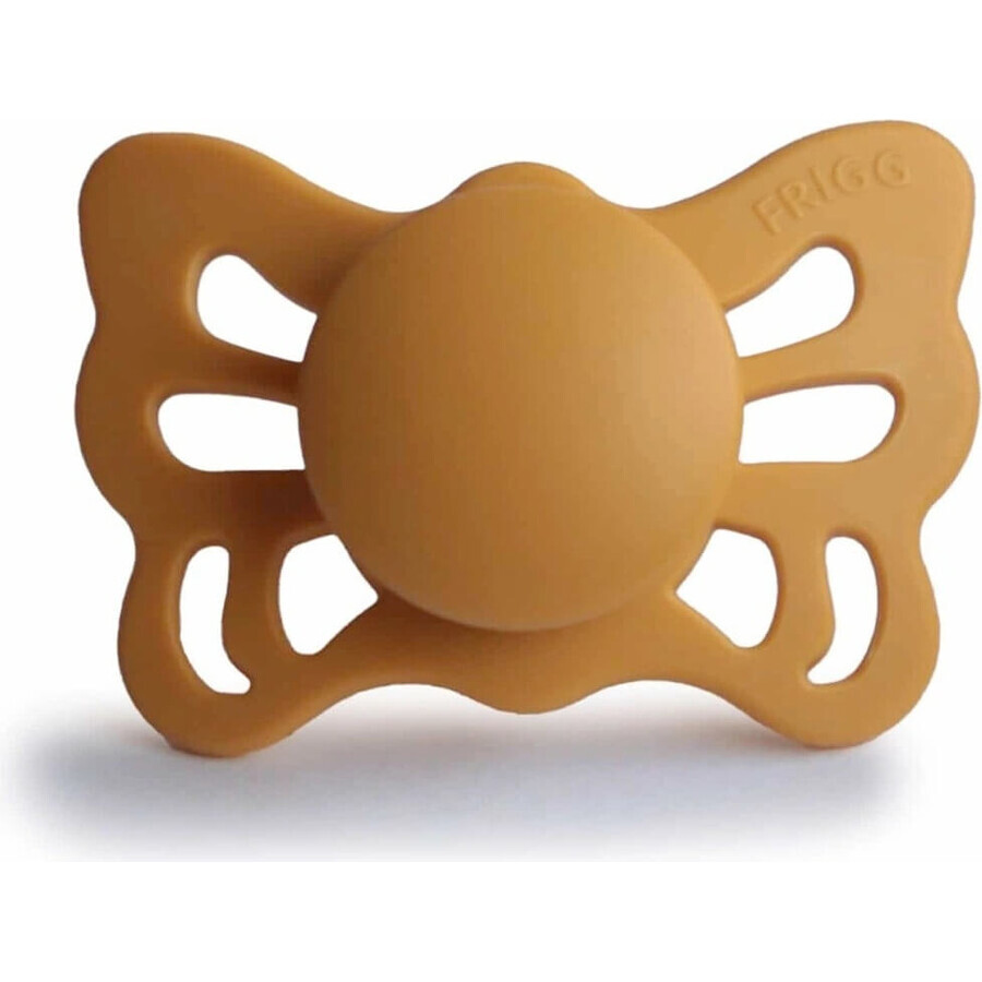 FRIGG Butterfly Sucette anatomique en silicone miel or, 0-6m 1×1 pc, sucette en silicone