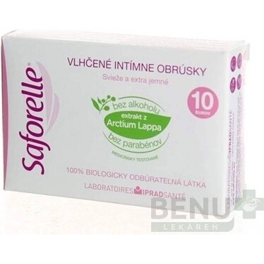 SAFORELLE INTIMA Șervețele 1×10 buc, șervețele umede