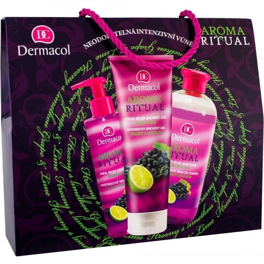 Dermacol Aroma Ritual Bain Moussant Raisin et Citron Vert 1×500 ml, bain moussant