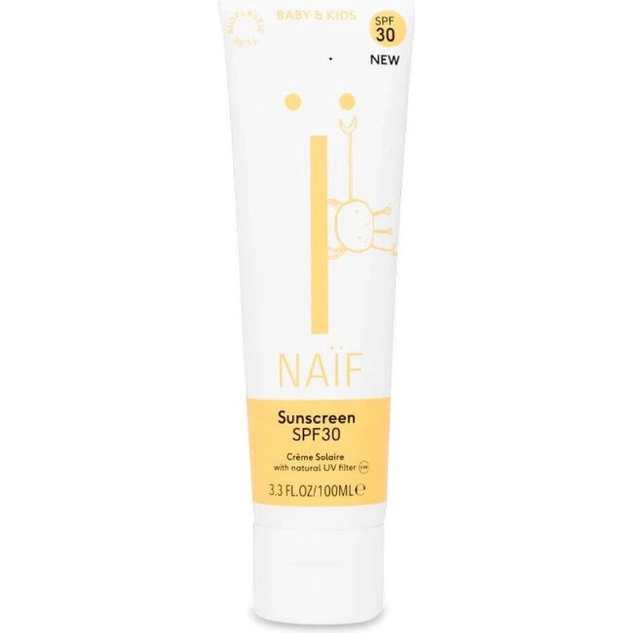 NAÏF Crema solare protettiva SPF 30 per bambini e neonati 1×100 ml, protezione solare per bambini