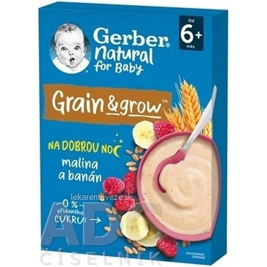 Gerber Natural Milk Porridge Wheat-Oat 1×220 g, raspberry and banana (from 6 months)