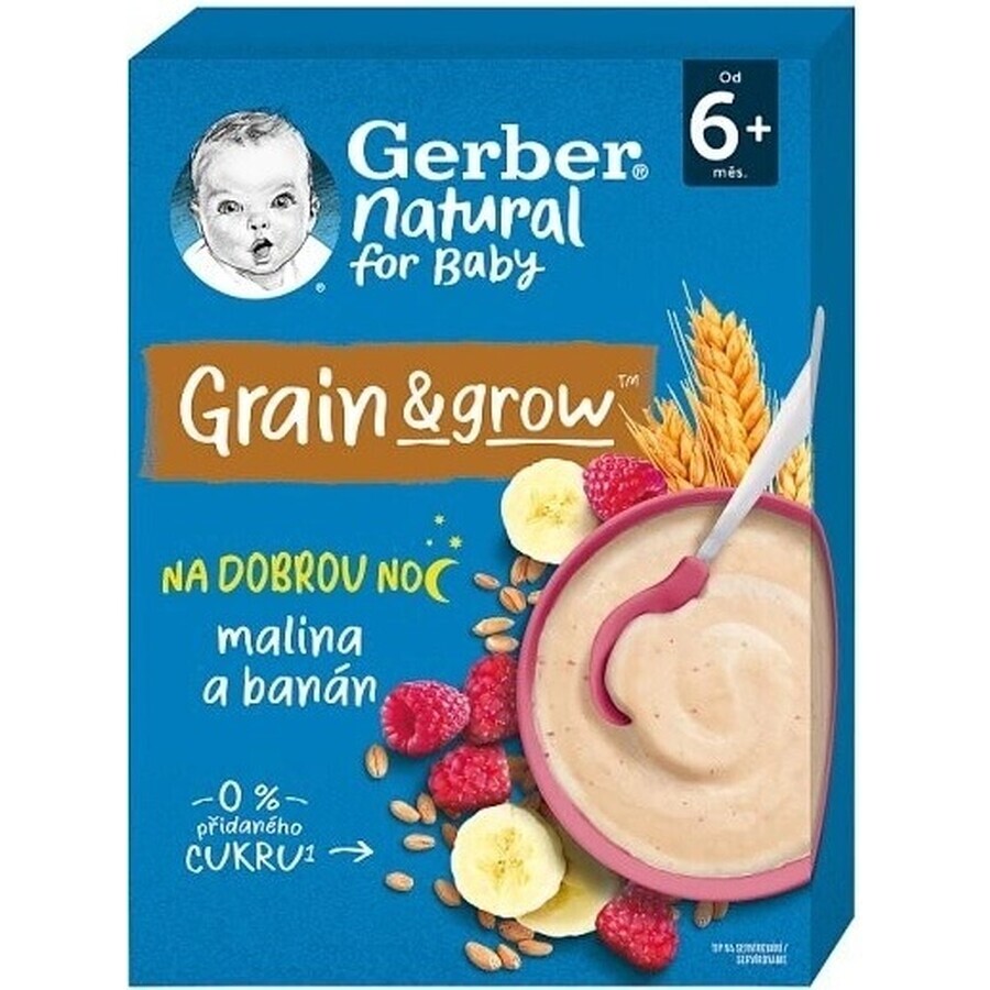 Gerber Natural Milk Porridge Wheat-Oat 1×220 g, raspberry and banana (from 6 months)