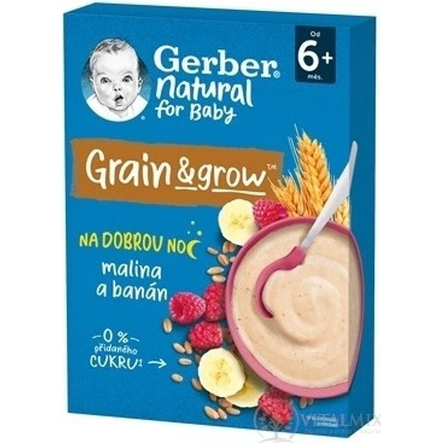 Gerber Natural Milk Porridge Wheat-Oat 1×220 g, raspberry and banana (from 6 months)