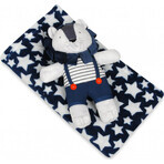 BABYMATEX Baby blanket with toy Lion Blue 75 x 100 cm 1×1 pc