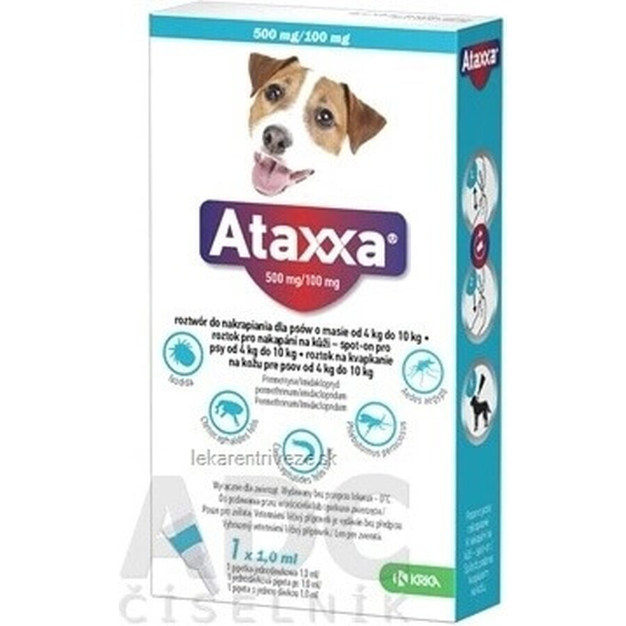 Ataxxa 500 mg/100 mg (Hunde von 4 kg bis 10 kg) 1×1 ml, Lösung für Hunde