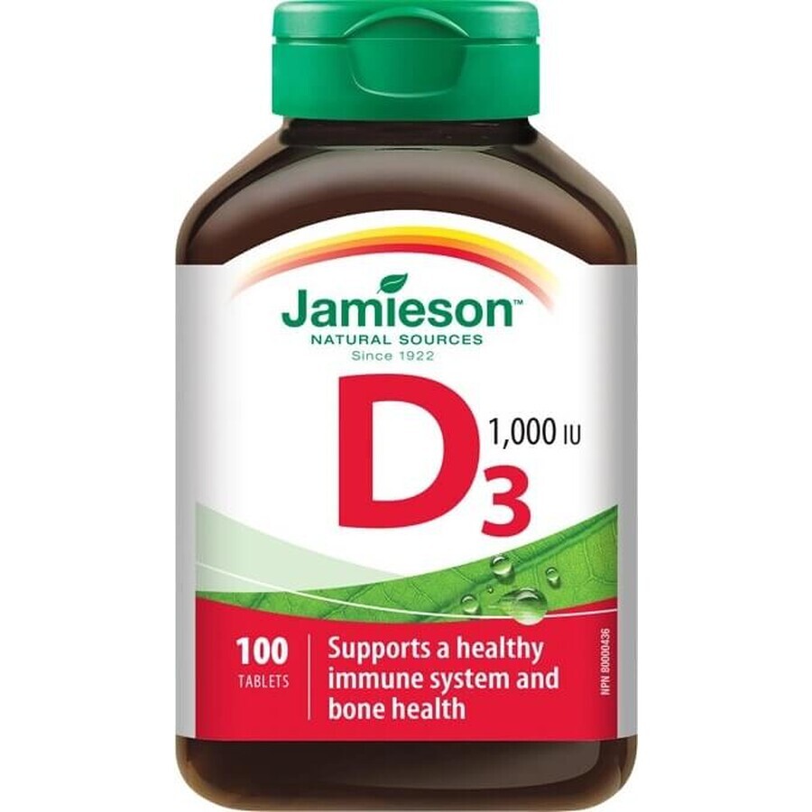 JAMIESON VITAMINE D3 1000 IU 1×100 tbl, voedingssupplement