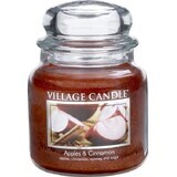 Village Candle Lumânare parfumată în sticlă - Mere și scorțișoară, mediu 1×1 buc