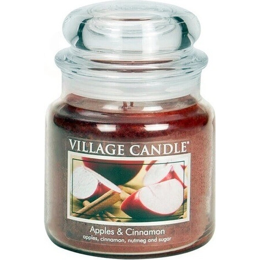 Village Candle Scented Candle in glass - Apple and cinnamon, medium 1×1 pc