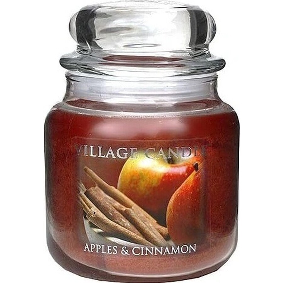 Village Candle Scented Candle in glass - Apple and cinnamon, medium 1×1 pc