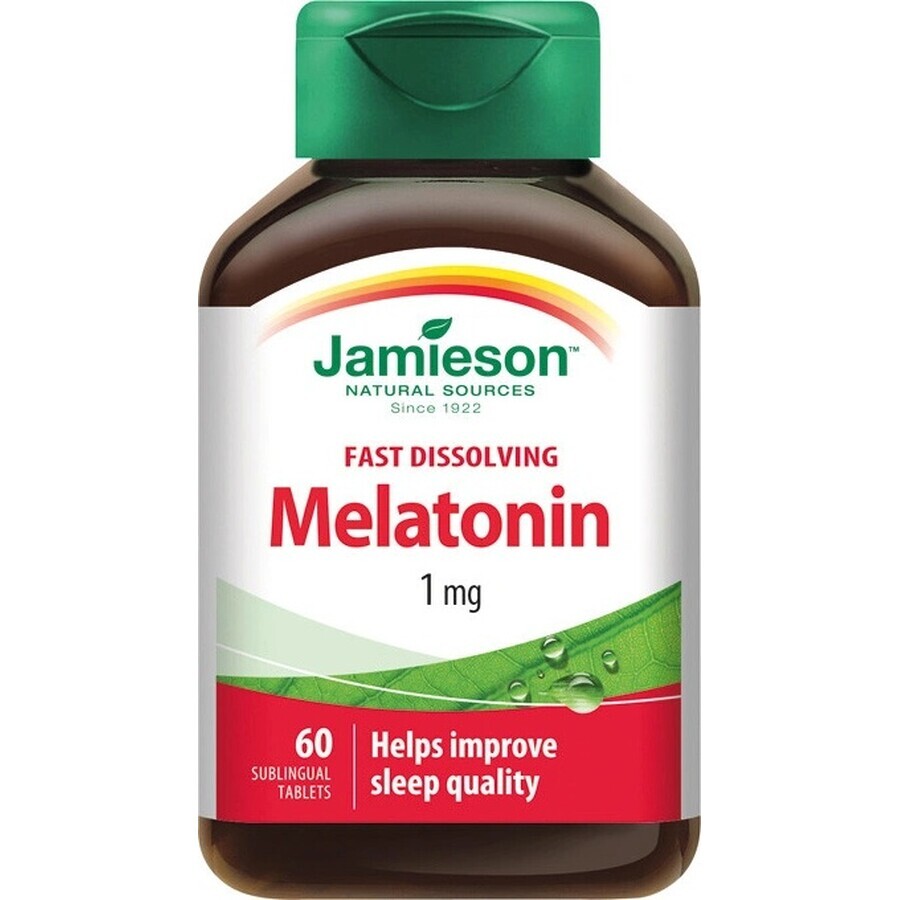 JAMIESON MELATONIN 1 MG 1×60 piezas, complemento alimenticio