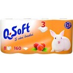 Papel Higiénico Q SOFT 3 capas 1×8 unidades, sabor melocotón