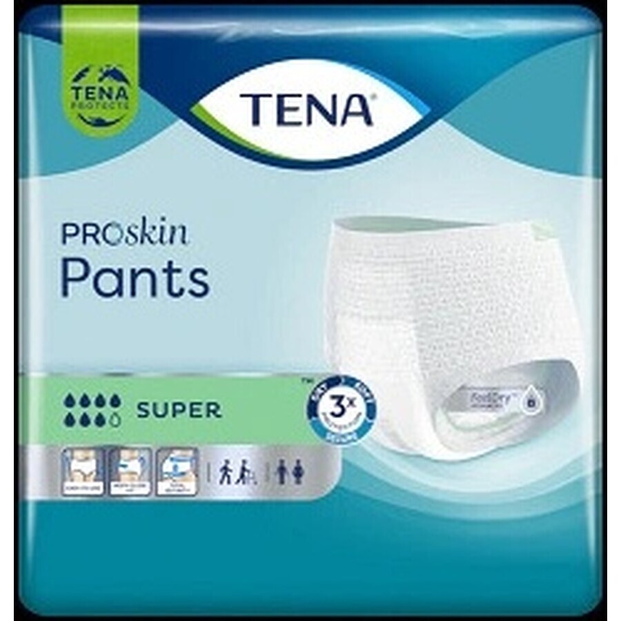 TENA PANTS SUPER LARGE 1×12 pezzi, slip assorbenti elasticizzati, assorbimento 2010 ml, circonferenza fianchi 100-135 cm