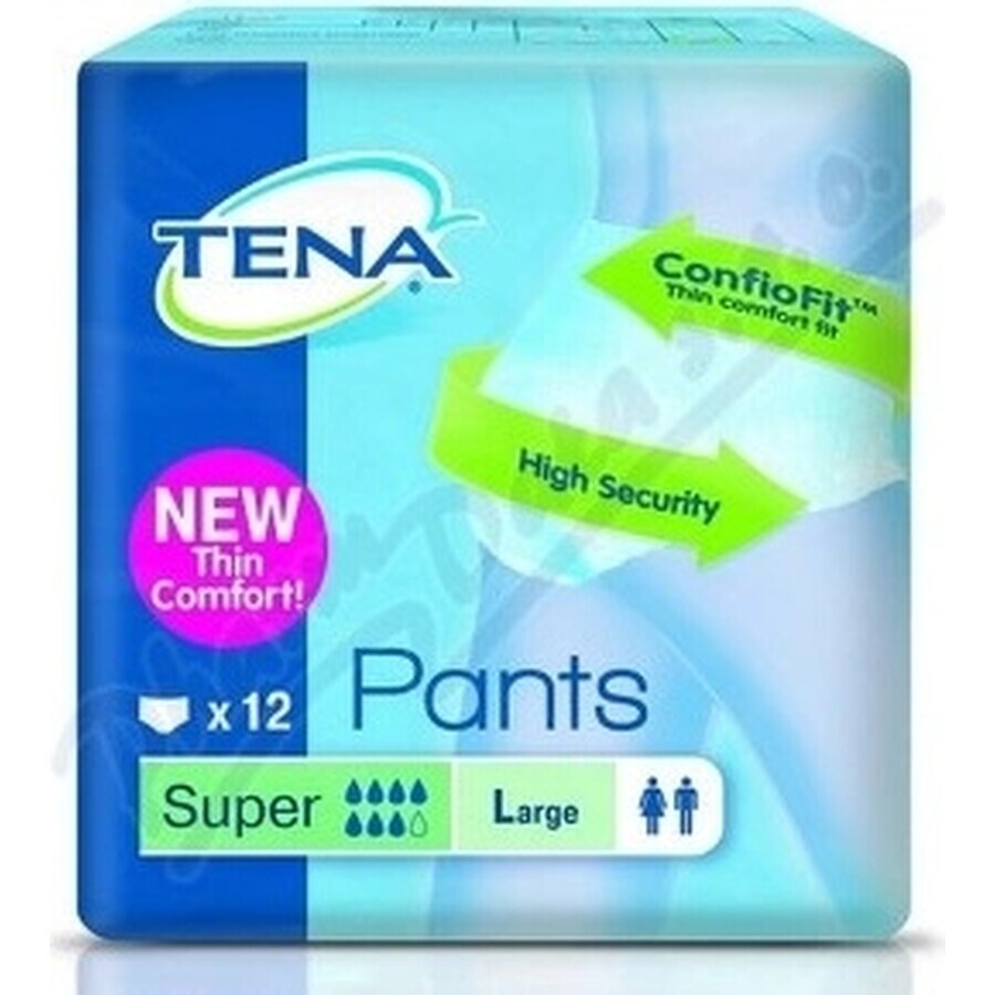 TENA PANTS SUPER LARGE 1×12 pezzi, slip assorbenti elasticizzati, assorbimento 2010 ml, circonferenza fianchi 100-135 cm