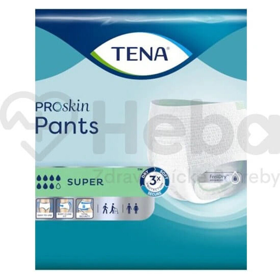 TENA PANTS SUPER LARGE 1×12 pezzi, slip assorbenti elasticizzati, assorbimento 2010 ml, circonferenza fianchi 100-135 cm