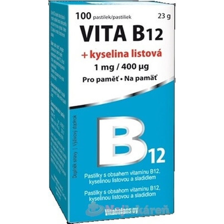 Vitabalans VITA B12 + acid folic 1×100 tbl, vitamina B12