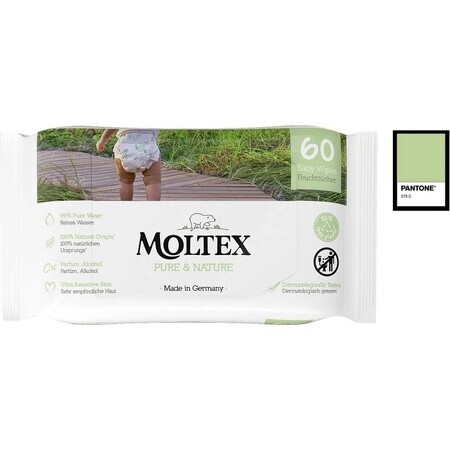 Moltex Pure & Nature EKO șervețele umede pe bază de apă 1×60 buc, șervețele umede